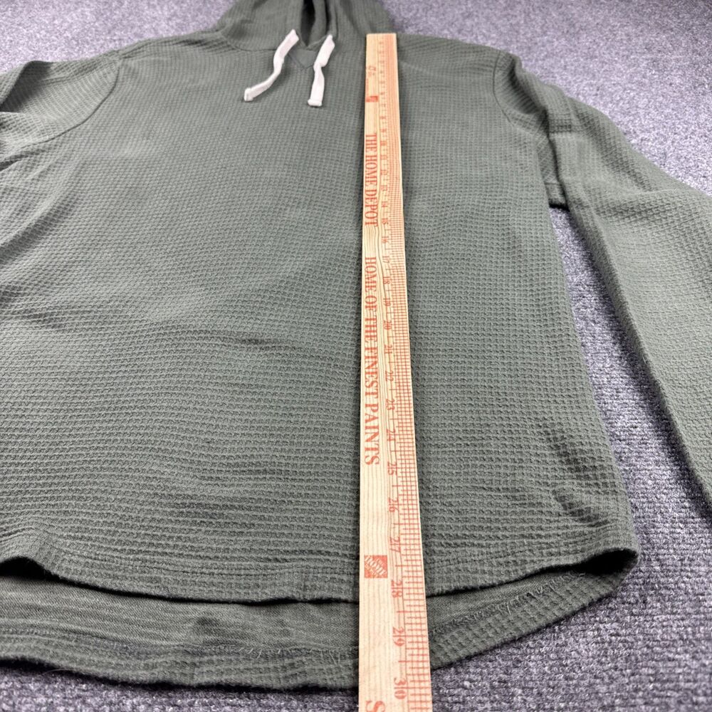 Marine Layer Hoodie Mens XL Green Waffle Knit Hiking Pullover - Picture 6 of 7